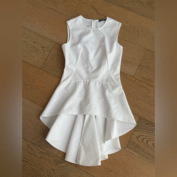 Alexander McQueen 2013 white Cotton Draped High Low Peplum crew neck Tank Top - Picture 6 of 14
